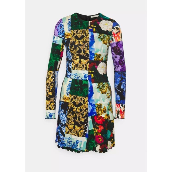 🌸SOLD🌸Alice + Olivia Delora Petals Patchwork Fitted Mini Dress - Picture 6 of 11